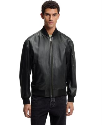 Men's Leather Bomber Jacket
