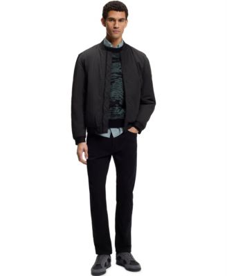 Men's Water-Repellent Soft-Touch Fabric Bomber Jacket