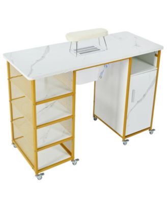 Marbling Texture Nail Table with Downdraft Vent
