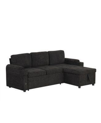 Streamdale 83.5" L-Shaped Sofa Bed with Storage, Cup Holders & USB