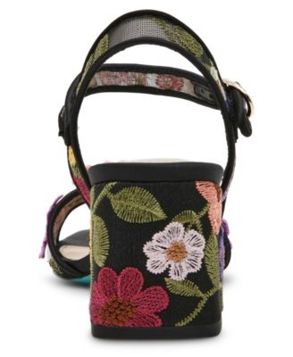 Women's Blare Floral Applique Block Heel Sandals