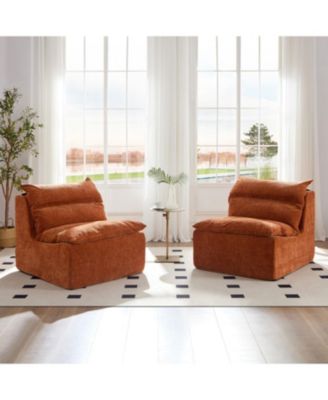  Accent Armless Sofa Lounger with Backrest for Home and Office