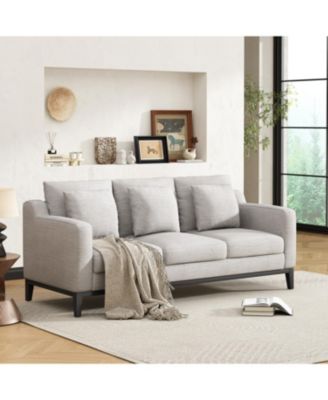 Mira Comfy 3-seat Sofa with Wooden Legs, Modern for Living Room and Study