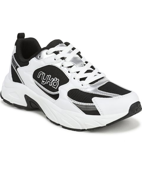 Женские кроссовки Ryka Generation Lace-Up, цвет: Белый / Чёрный кожаный