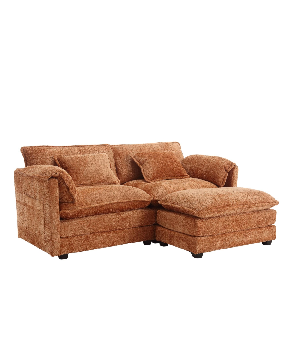 Streamdale Furniture Chenille fabric, removable armrests with side pockets, high density sponge filling, oversized double sofa with footstool