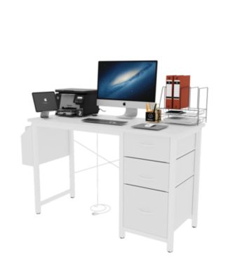 47" Office Desk with Power Outlet, Storage, and Reversible Design