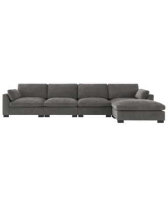 130" Modular Sectional Sofa with Folding Table & Charging