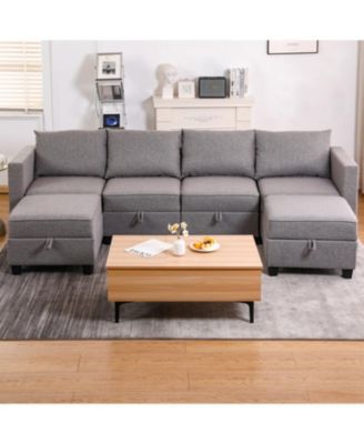 Convertible Modular Sectional Sofa Couch - Dark Grey