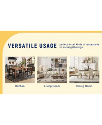 Walnut Leg Suede Chair & Herringbone Table Dining Set