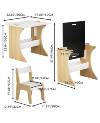Kids Wooden Table & Chair Set - Convertible Tabletop