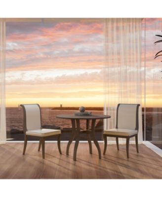  Oak Gray Round Dining Set- 39.4" Table + 2 Chairs