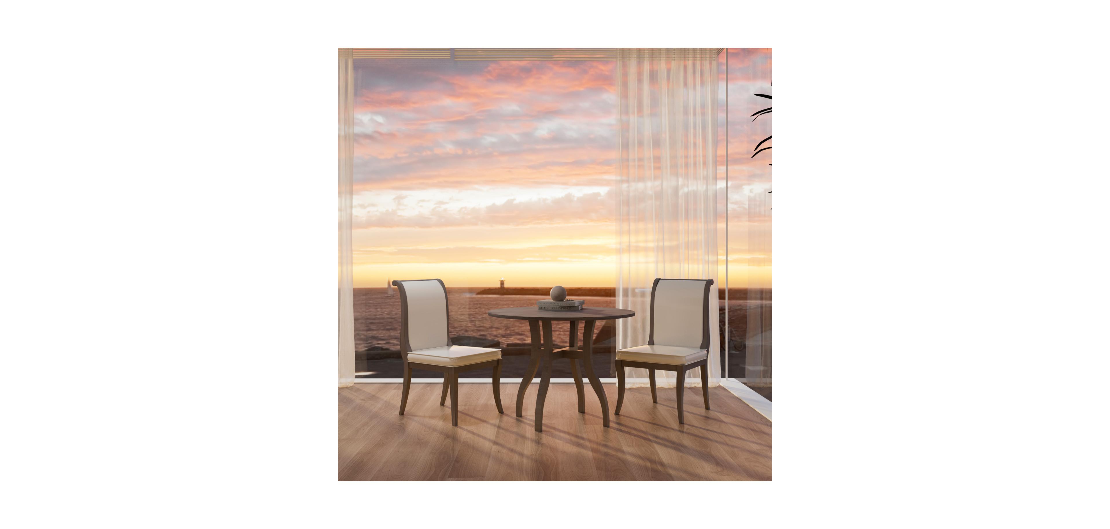 Streamdale Furniture Oak Gray Round Dining Set- 39.4" Table + 2 Chairs