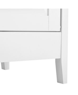 White 6-Drawer Dresser with Wide Drawer & Metal Handles