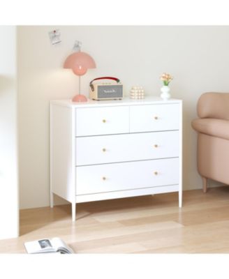 Streamdale White 4-Drawer Kids Dresser - Toddler Bedroom/Nursery Storage