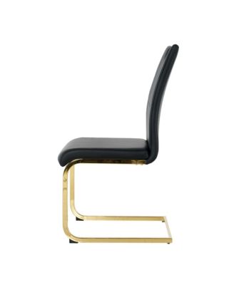 Glass Circle Table PU Dining Chair Set (5)