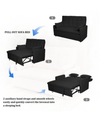 61" Fabric Sofa Bed - Storage, Adjustable, Indoor/Outdoor