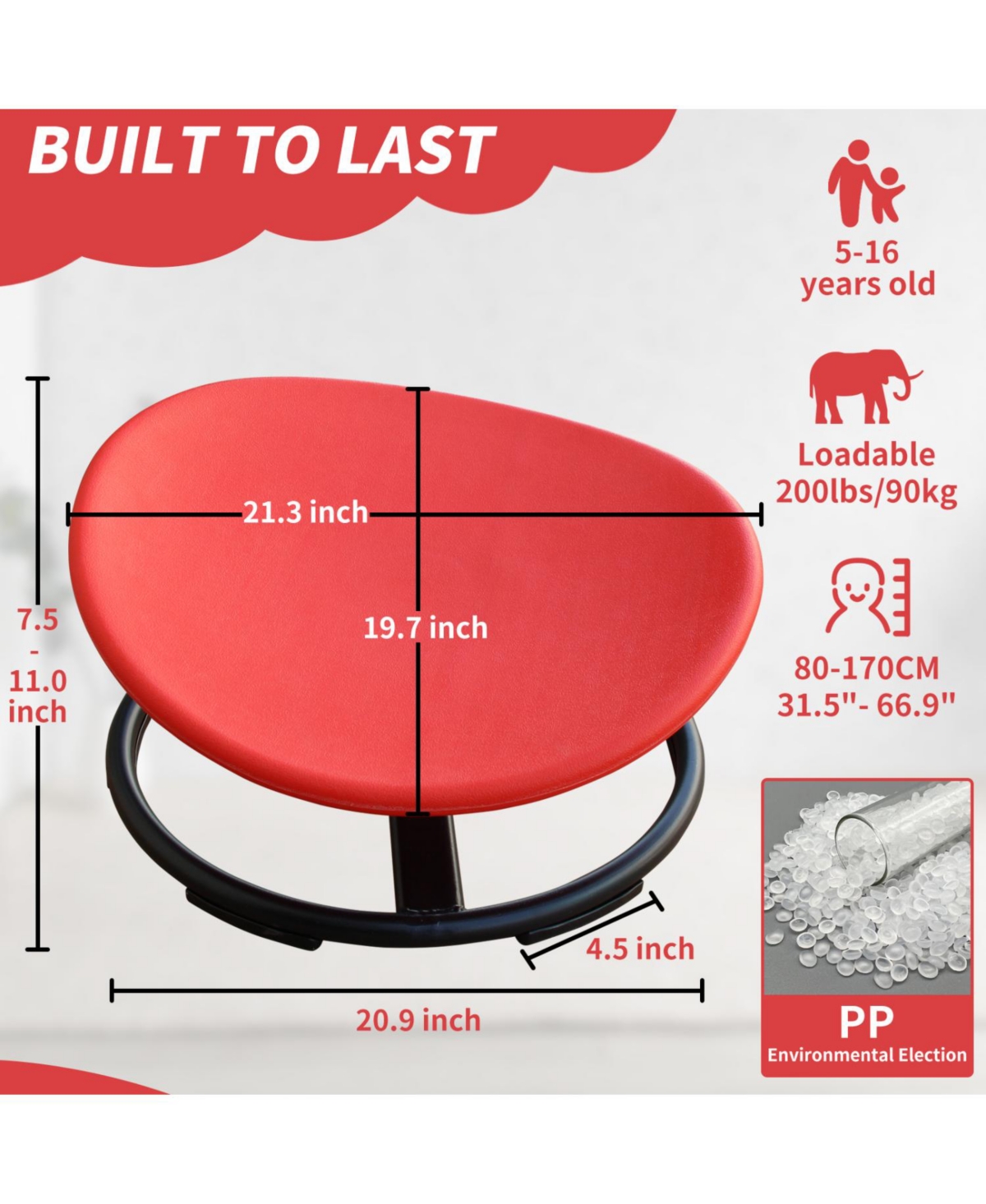 Streamdale Furniture Kids Sensory Swivel Chair - Autism & Adhd - Focus, Balance & Coordination