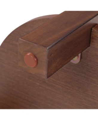 4-Piece Bar Table Set- PU Stools, Solid Wood, Cherry