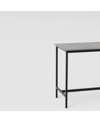 Grey Bar Table Set with 4 Stools, Backrest, 47.24"L