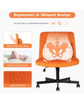 Orange Velvet Criss Cross Office Chair