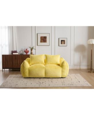 Giant Yellow Bean Bag Couch with Pillows