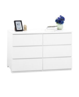 6 Drawer Wood Storage Cabinet Dresser Organizer