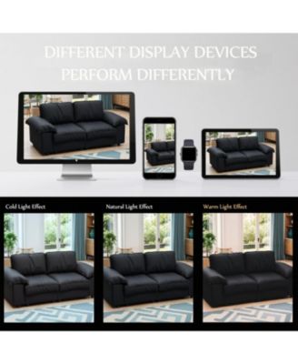 Black Faux Leather Storage Loveseat - Modern 2-Seater Sofa