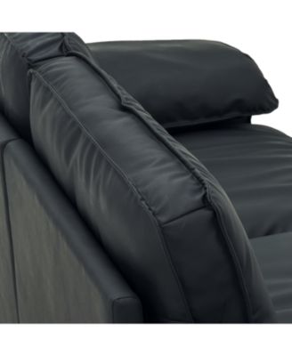 Black Faux Leather Storage Loveseat - Modern 2-Seater Sofa