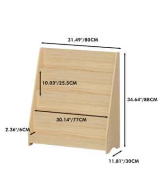 Streamdale 4-Tier Kids Bookshelf, Toddler Book Display, Natural