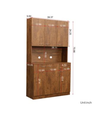Streamdale Tall Wardrobe & Kitchen Cabinet with 6 Doors, 1 Shelf, 1 Drawer