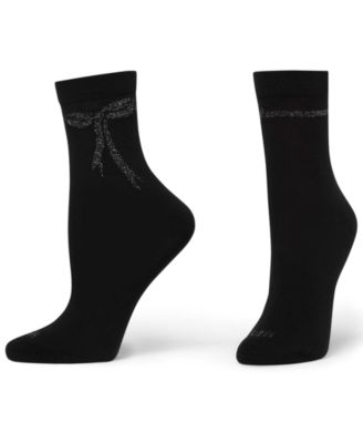 Women's 2-Pack Metallic Bow Socks