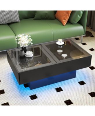 Coffee Table Sliding Top Hidden Storage Extendable