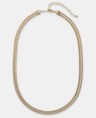 Herringbone Chain Collar Necklace, 18" + 3" extender