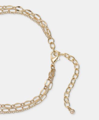 Open Circle & Imitation Pearl Layered Pendant Necklace, 15" + 3" extender