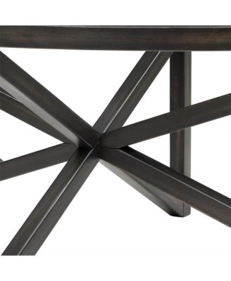 Modern Glass Coffee Table - Wood Base, Round Top