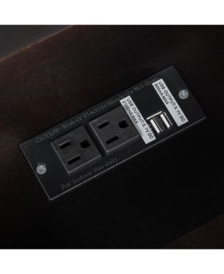 Streamdale Vintage Flip Top End Table with USB & Drawer