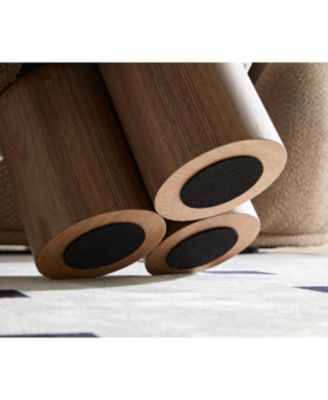 W8017-1 lamb wool seat barrel PVC pipe with walnut veneer Mushroom stool