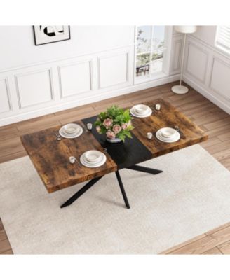 Retro Rectangular Stretch Table Versatile, Stylish, and Space-Saving  dining table