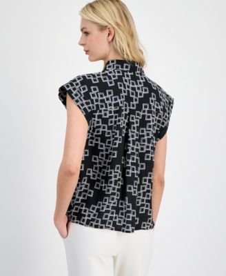 Women's Printed Point Collar Shirt
