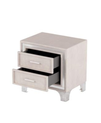 Mid-Century Velvet Nightstand, Pink