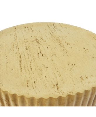 MGO Cylindrical Side Table Wood-like texture Antique brown