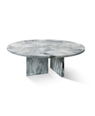 Blue Gray Marble Coffee Table - 27.6 Inch