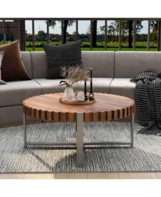 Felief 31.4-inch Round Wood Coffee Table
