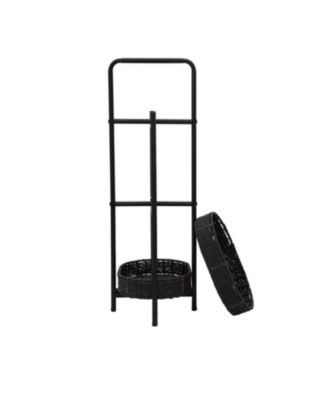 Handwoven 3-Tier Oval Side Table