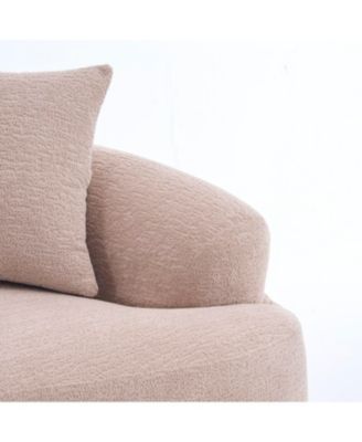 Warm Beige Chenille Loveseat Sofa