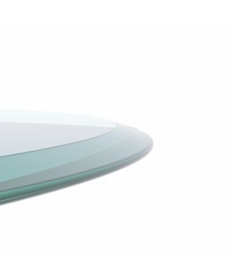 24" Round Tempered Glass Table Top - Beveled Edge