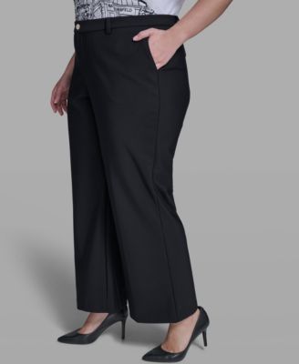Plus Size Ponte Wide Leg Pants