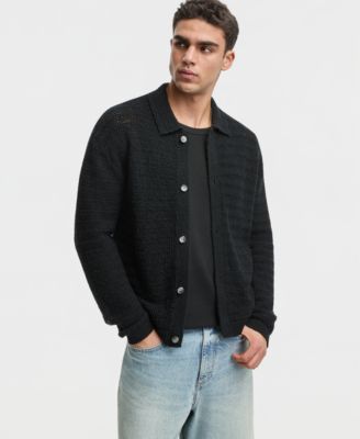 Men's Relaxed-Fit Elio Long-Sleeve Polo Sweater