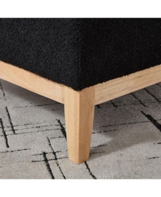33.86" Square Storage Ottoman/Coffee Table - Black Boucle