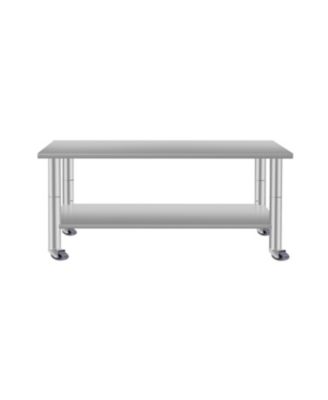 60" Stainless Steel Kitchen Prep Table w/ Shelf & Wheels